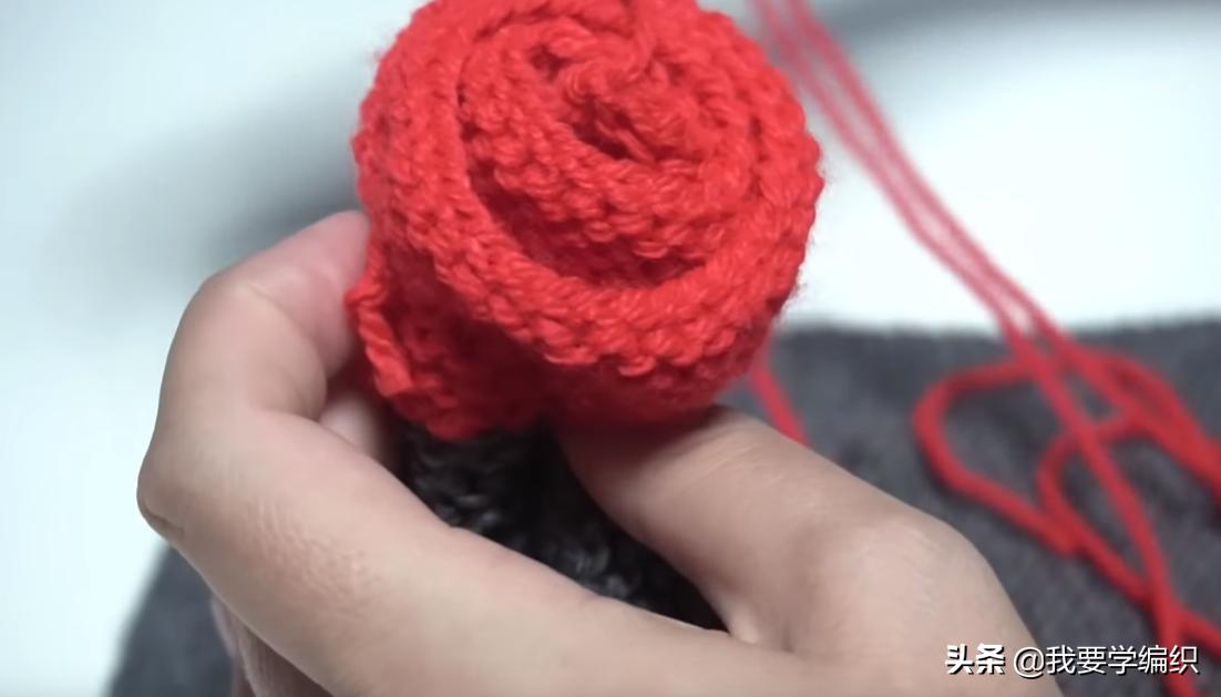 围脖编织教程全过程最简单的,玫瑰花小围脖编织教程