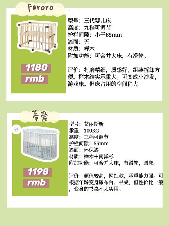 千元床推荐性价比高的品牌,婴儿床推荐百元左右