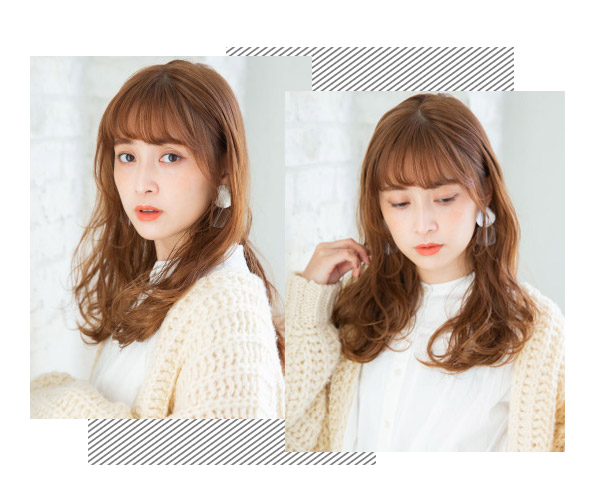 大圆脸空气刘海内扣中长发,圆脸齐刘海中长发适合什么发型