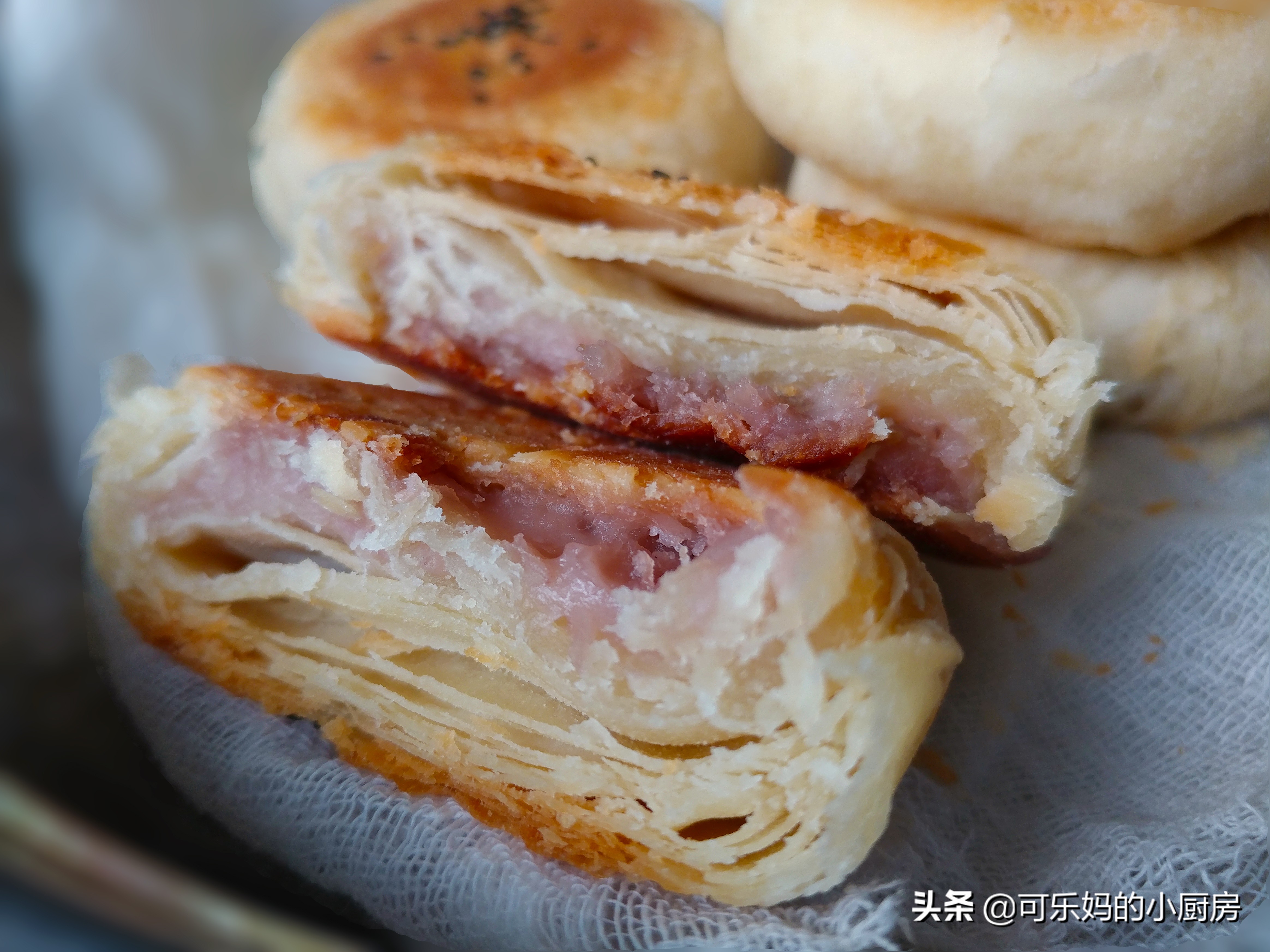酥皮绿豆饼小吃,蛋挞皮酥皮绿豆饼