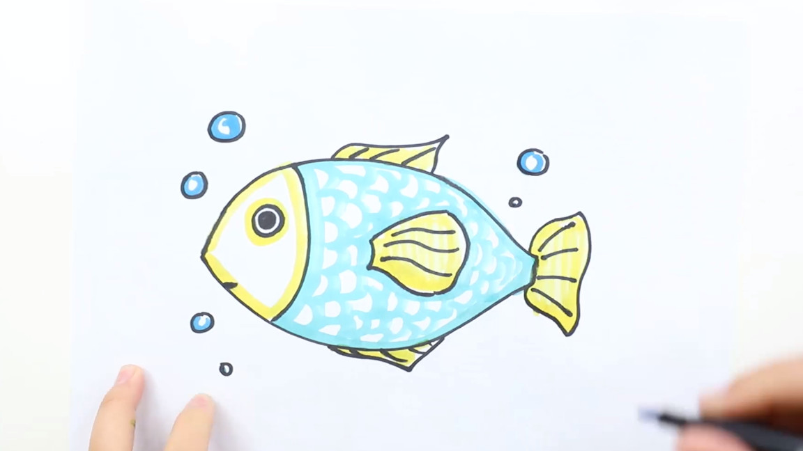 十种鱼的画法,鱼画法简笔画