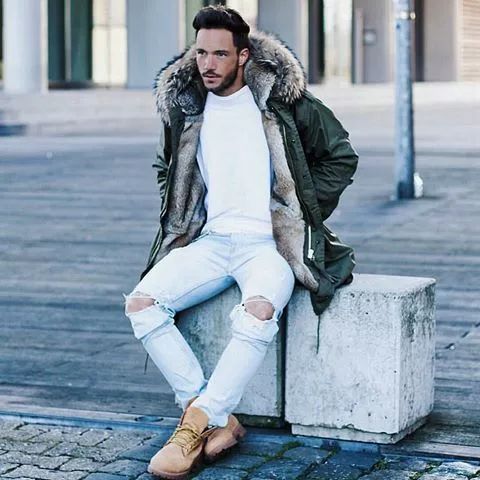 男士工装靴秋冬款,秋冬男士百搭时装靴