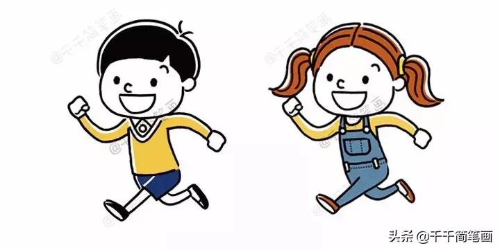 人物创意简笔画儿童,家长特色简笔画