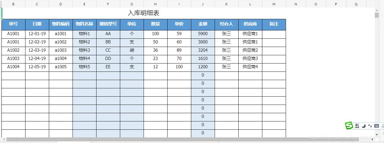 excel仓库进销存模板,进销存excel表格图片