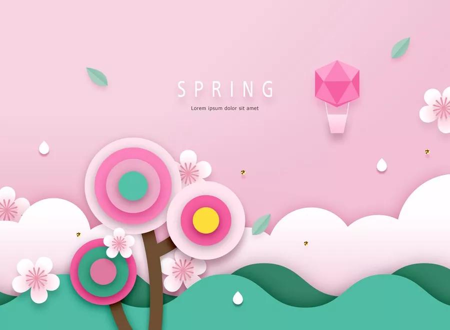 免费开年海报psd素材,春季海报ps