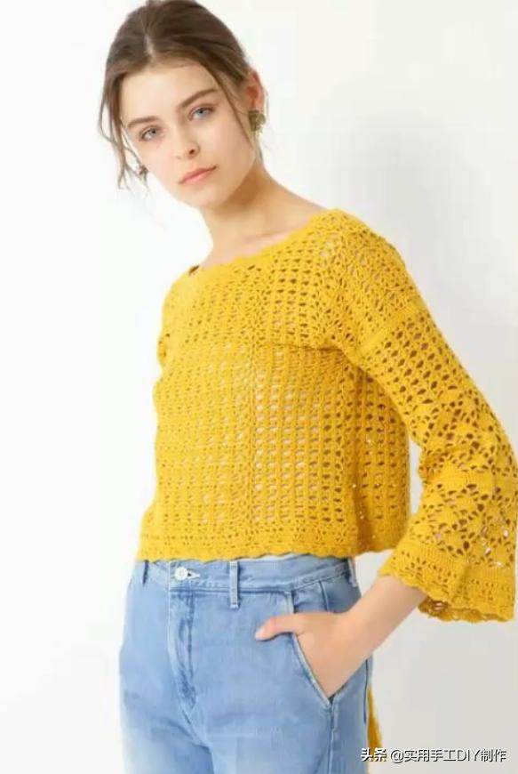 钩针蕾丝背心,针织背心手织花形图案