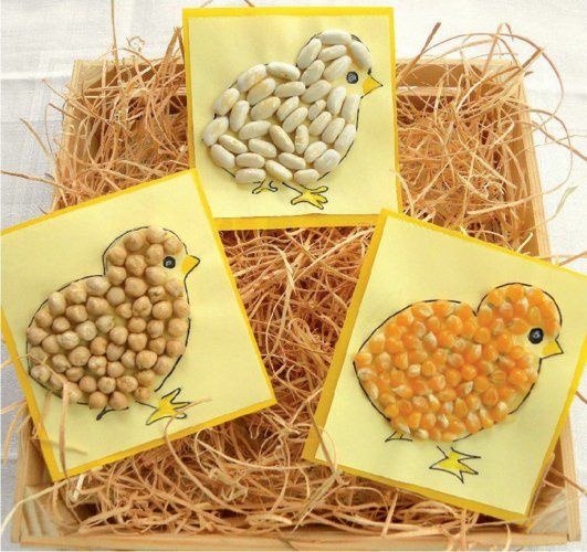 儿童手工五谷杂粮拼画,手工拼贴画教程简单又漂亮