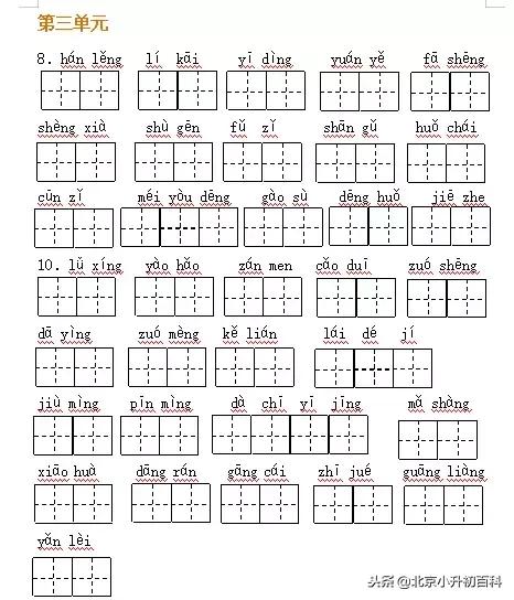 部编版1-6年级语文上册必背内容,语文六上部编版字词听写