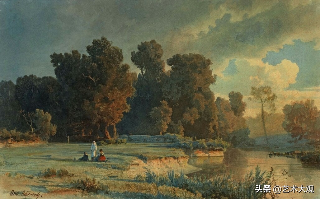 世界著名古典油画风景作品,奥斯瓦尔德阿肯巴赫