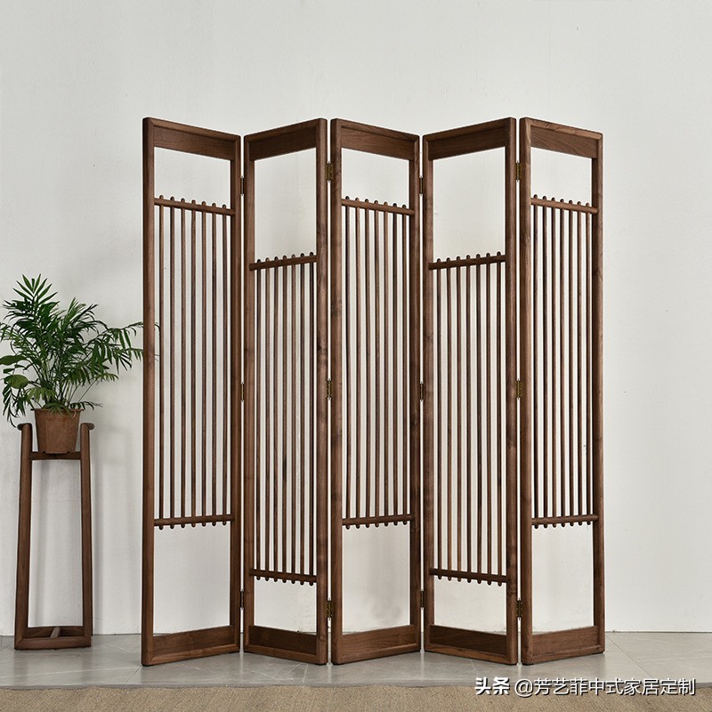 家居实木屏风,新中式实木屏风隔断