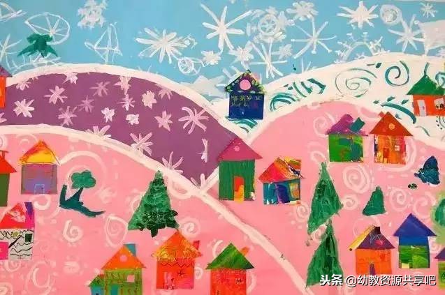 幼儿园冬季手工绘画漂亮,冬天手工画幼儿园简单