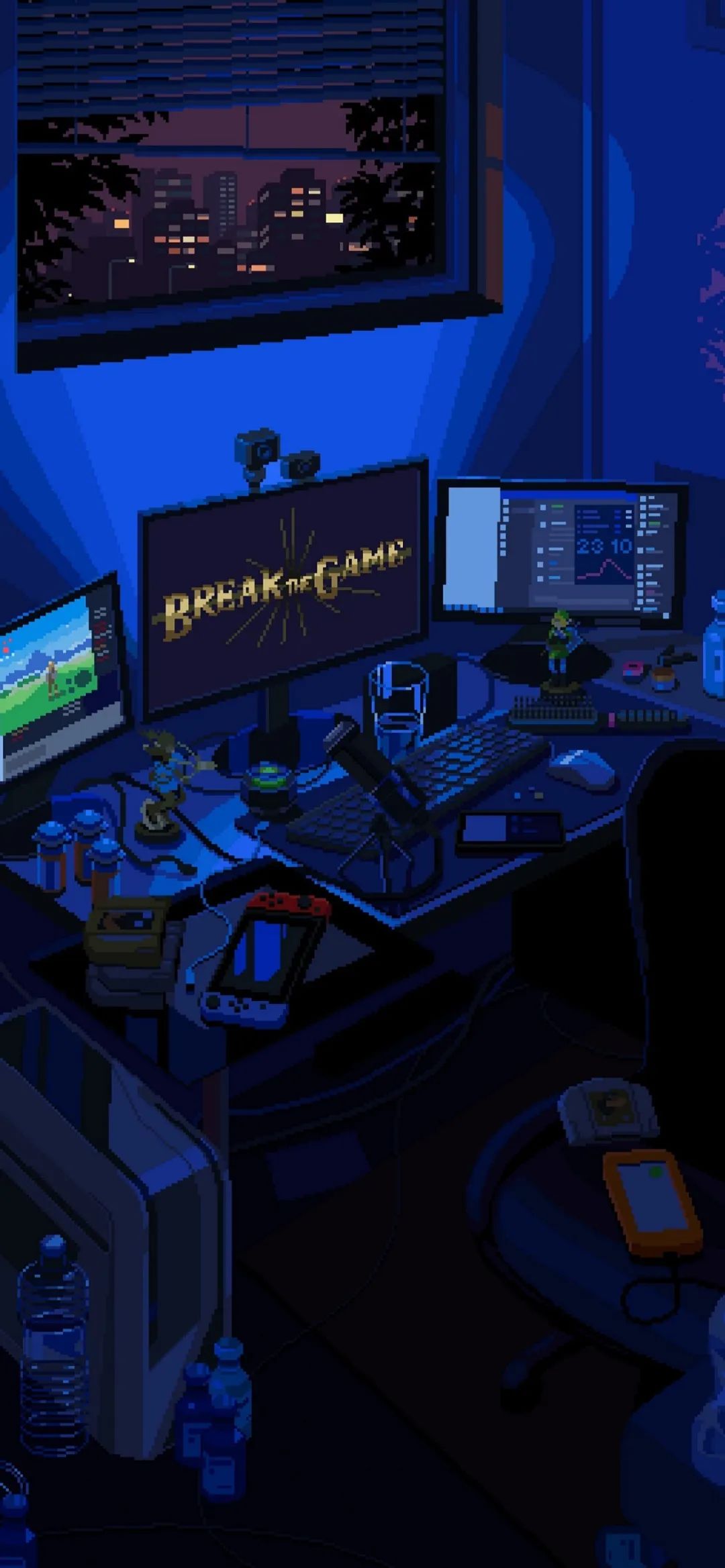 唯美像素风风景插画壁纸,像素风壁纸