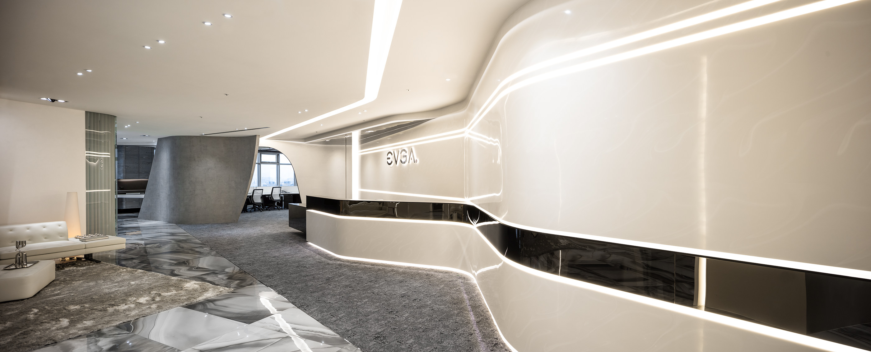 办公室前台装修设计工程,高端办公室前台装修设计展示