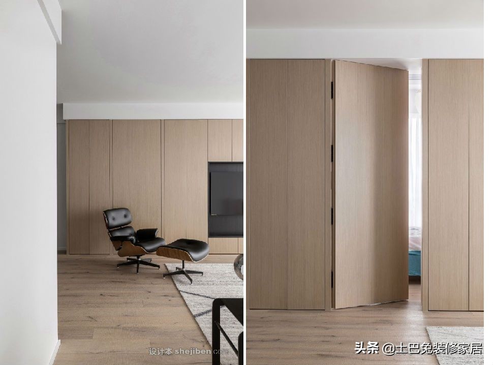 客厅隐形门装修效果图大全简约,小户型客厅隐形门设计太妙了