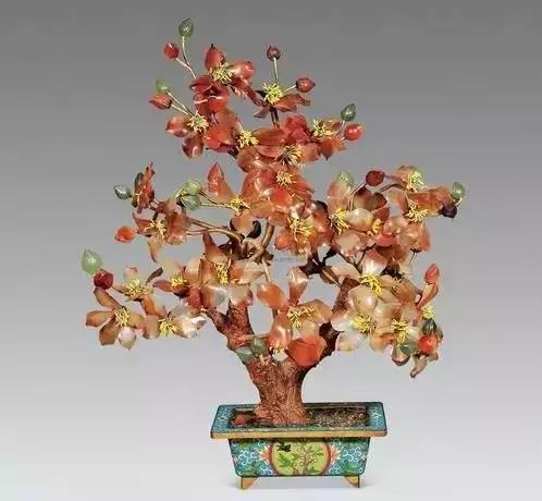 故宫里的玉石盆景,故宫景泰蓝盆景欣赏