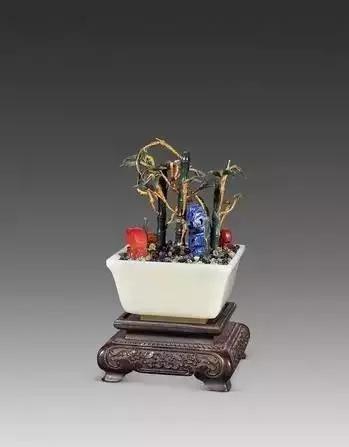 故宫里的玉石盆景,故宫景泰蓝盆景欣赏