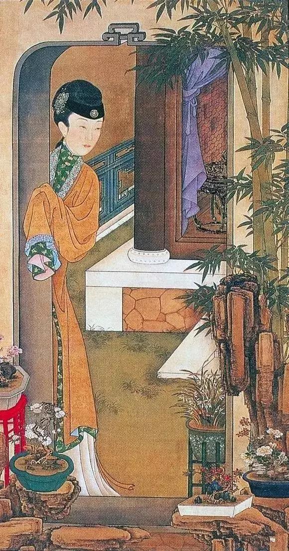 清代画作美人图,清代宫廷画家十二美人图