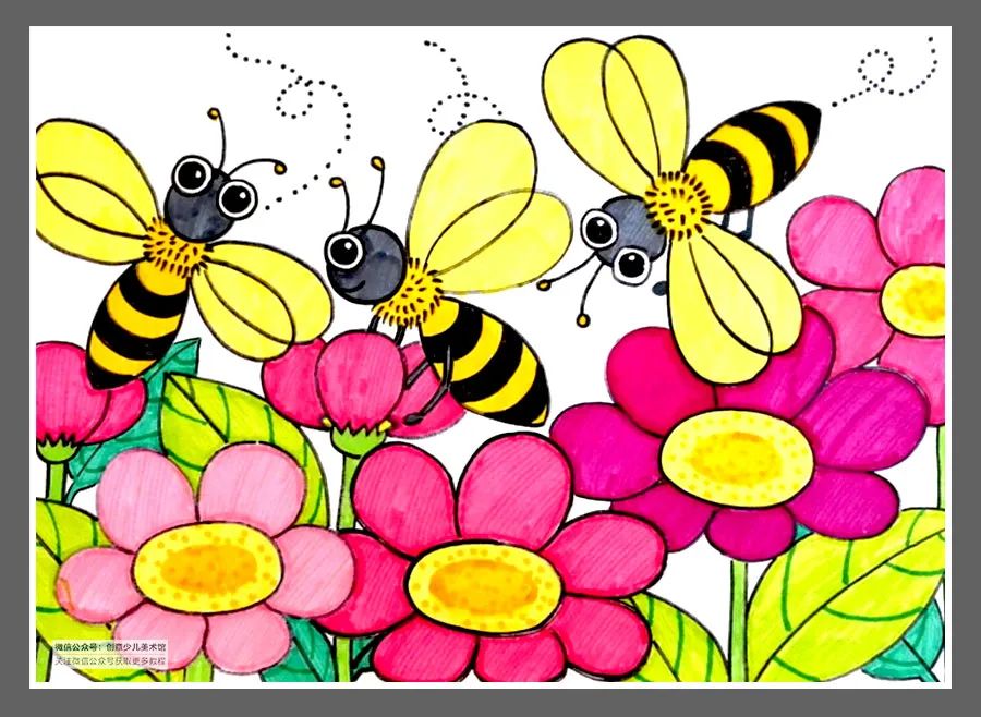 绘画素材儿童画,色彩的渐变绘画作品儿童画