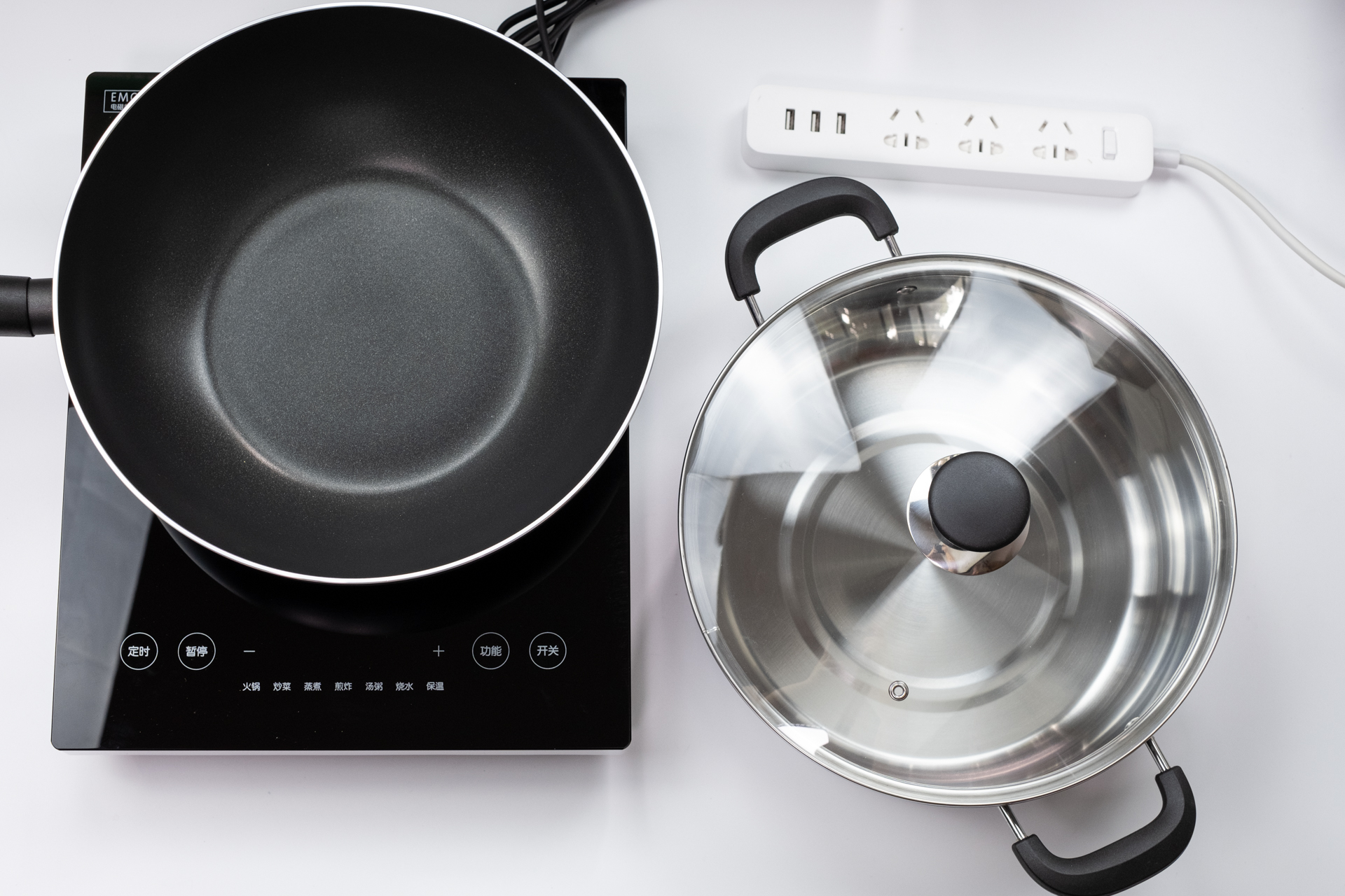 白色炒菜锅推荐电磁炉,出租房炒菜锅电磁炉推荐平价