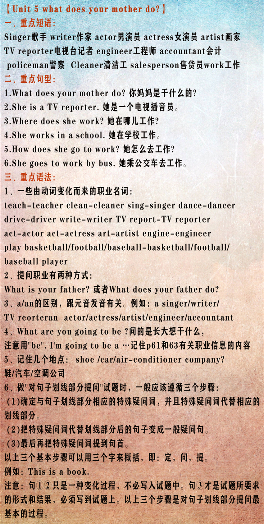 小学英语3-6年级必背知识点,小学英语北京版1至6年级单词