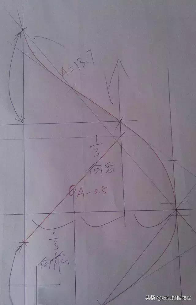 一片袖变两片袖子画法详解纸样,服装各种袖型打版方法