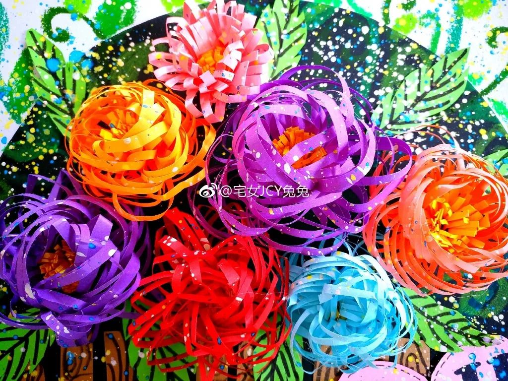 儿童节手工绘画花束,大班感恩节美术创意画花束名字