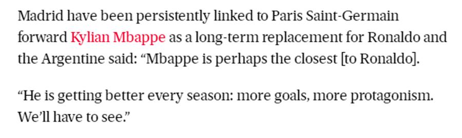 他让大罗亲承很像，让老马想起好搭档，皇马名宿却认为他接近C罗