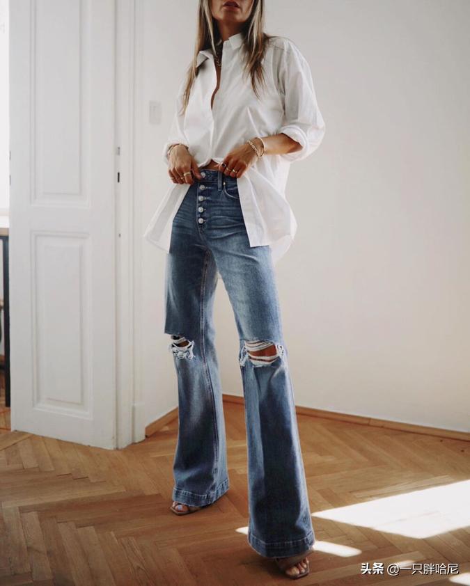 小个子微喇裤显瘦显高,微喇裤秋冬显瘦穿搭