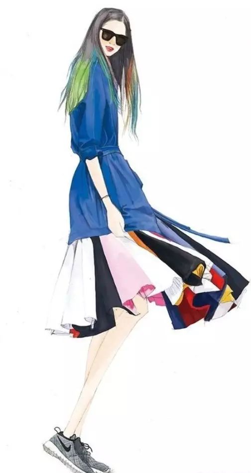 服装设计师画手稿视频,可爱的小插画手绘女孩服装