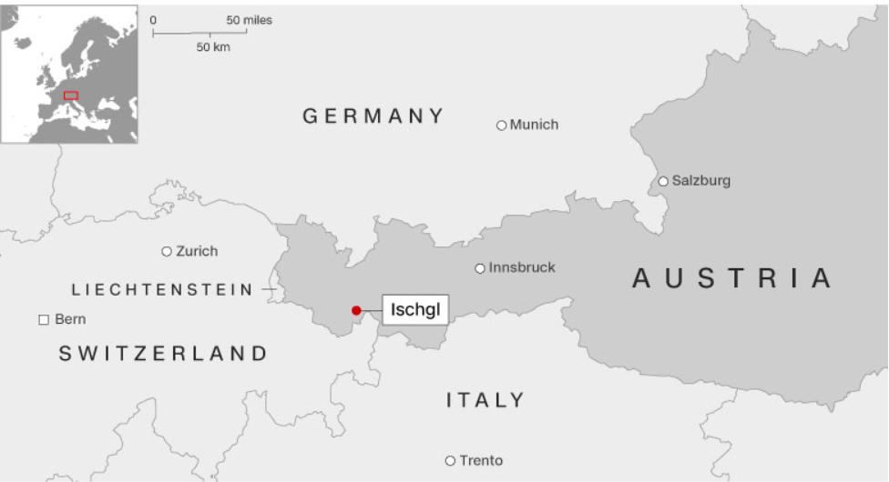 奥地利滑雪胜地成欧洲毒源,奥地利滑雪场感染数百游客成毒源