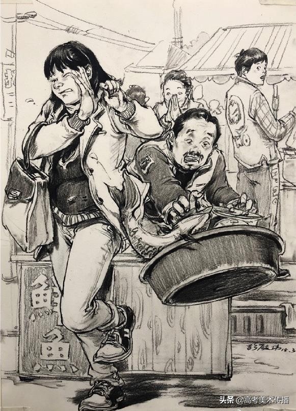场景速写的构图的重要性,场景速写的深度解析