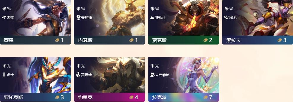 LOL：云顶新赛季元素崛起英雄分析拉克丝成万金油