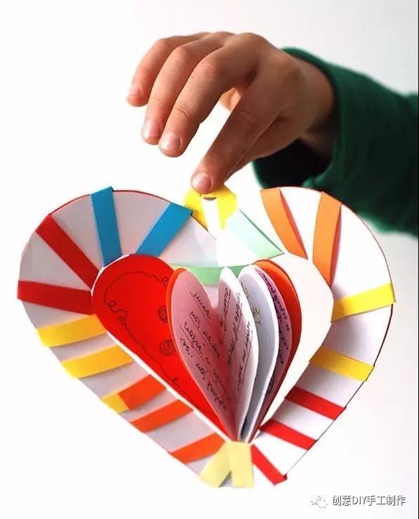 暑假陪孩子做手工，做一个心意满满的心形书