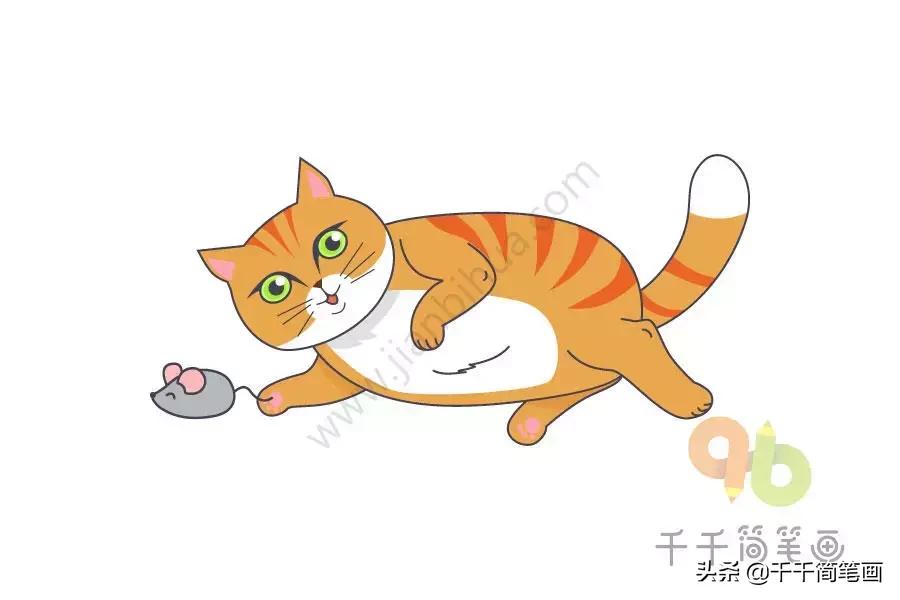 画画教程简单可爱卡通小猫的爪子,可爱小猫画法简单又好看