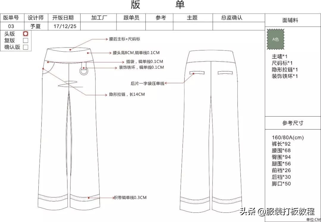 服装工艺单撰写的十大关键问题
