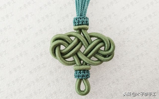 最新编绳带结花项链教程,项链绳中间花结教程