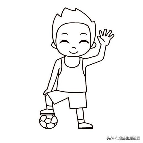 少儿美术创意画踢足球7-10岁,少儿足球画画