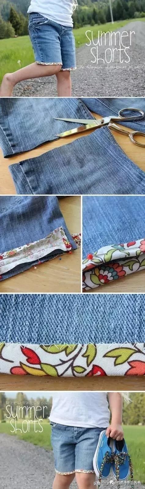 牛仔裤改造小点子,牛仔裤裤脚创意简单改造