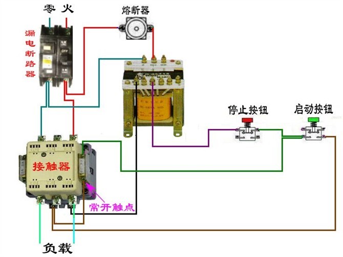 断路器和接触器接线视频,断路器接触器控制回路手绘图
