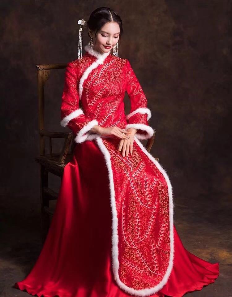 最适合穿中式嫁衣,新款秀禾服新娘礼服中式嫁衣