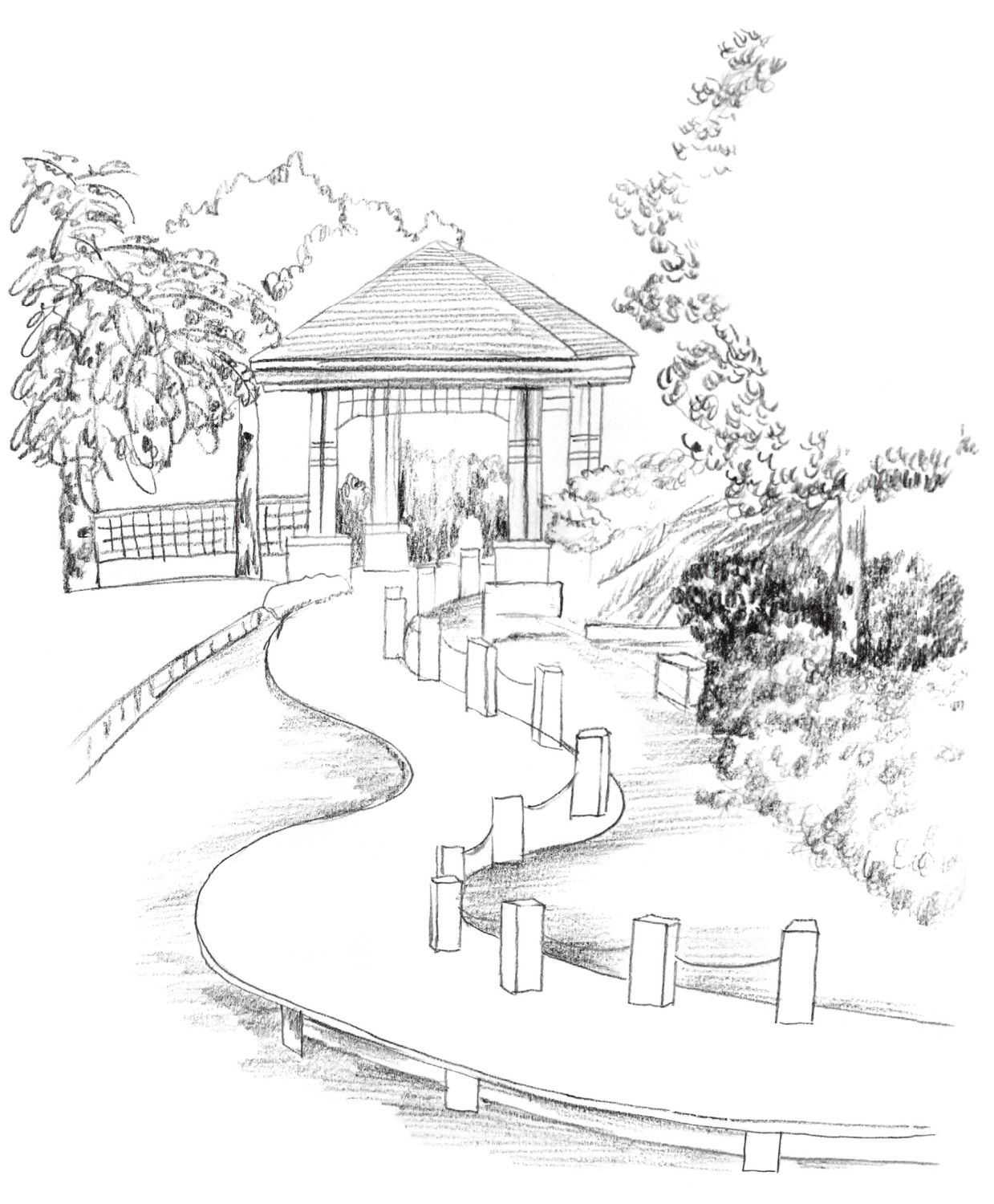 速写风景画临摹步骤图,速写初学者入门的基础风景画