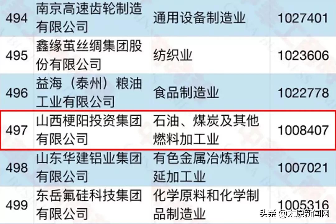 山西美锦能源集团资产有多少,山西美锦能源集团排行榜