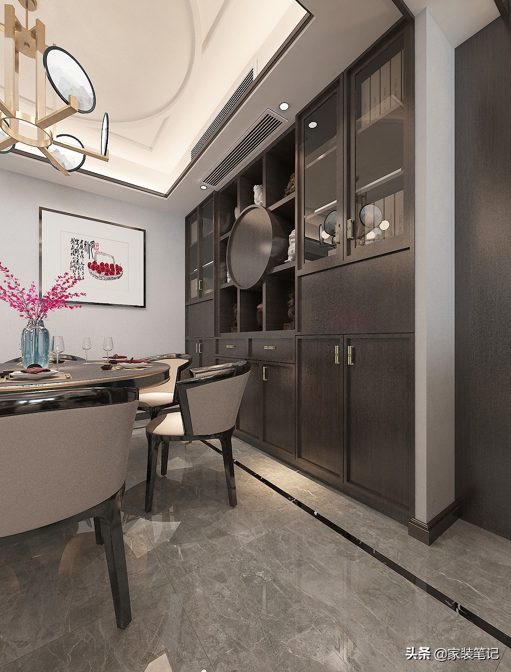 中式古典客厅阳台一体效果图,阳台装修设计中式设计