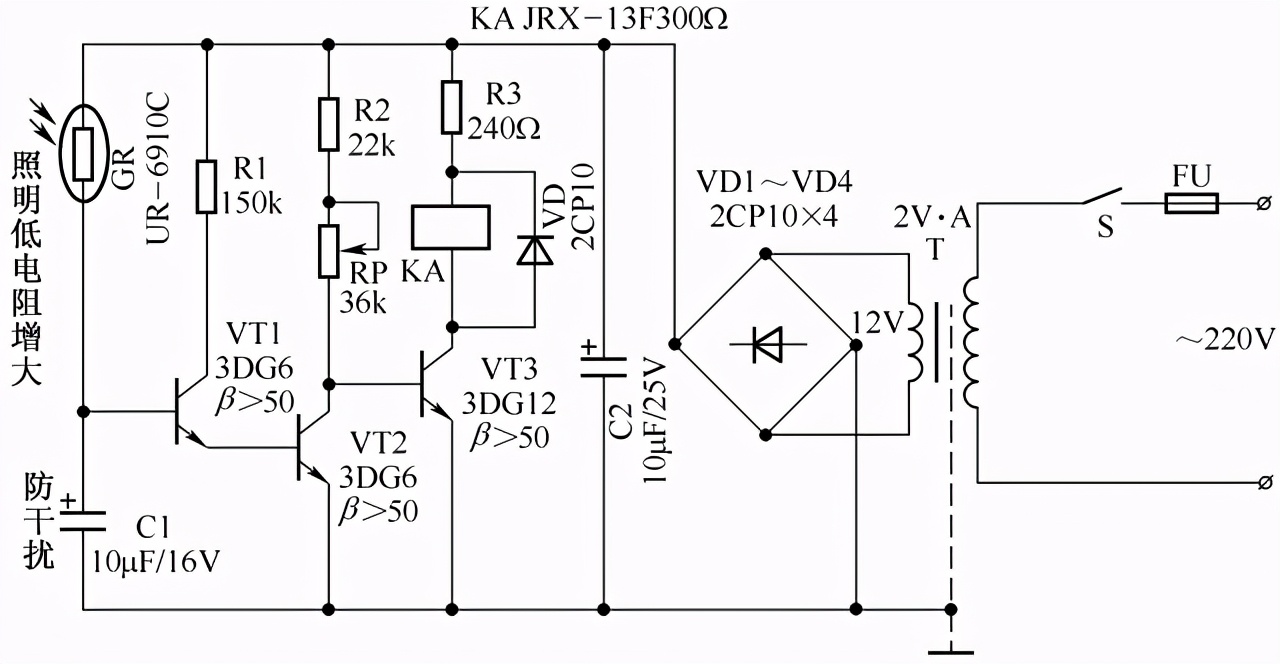 泛光照明控制原理图,线性驱动照明原理图解说明