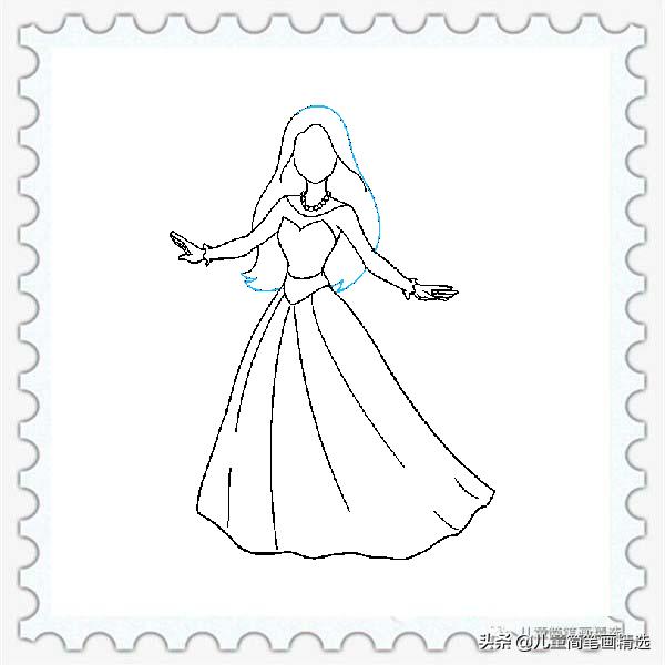 儿童简笔画美丽的公主简单又漂亮,儿童简笔画简单又好看的公主
