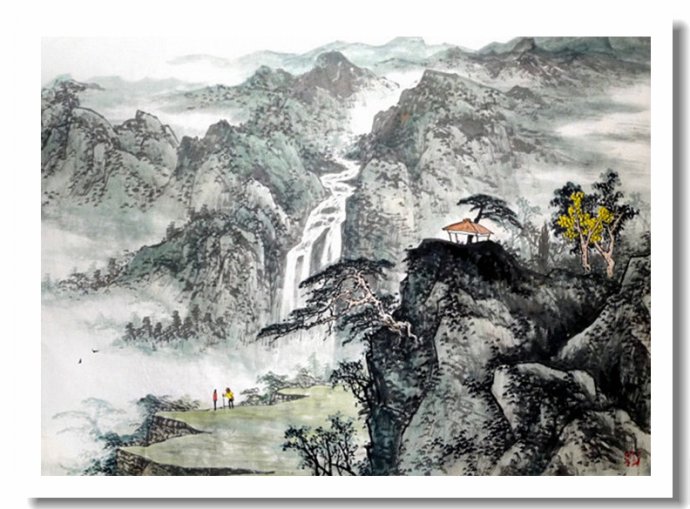 尹延水山水画作品,苏州市水墨山水画