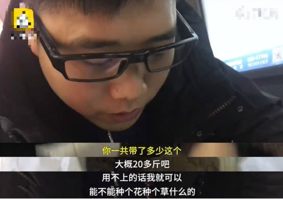 小伙携20多斤老家泥土，称要泡水喝治水土不服，若不管用就种花