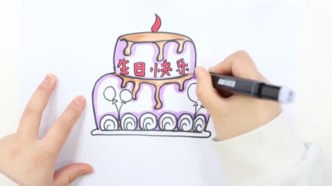 生日贺卡简笔画怎么画生日贺卡的简笔画步骤图解教程