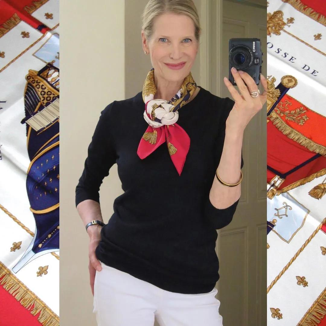 简单到一学就会的丝巾搭配,时尚博主丝巾搭配