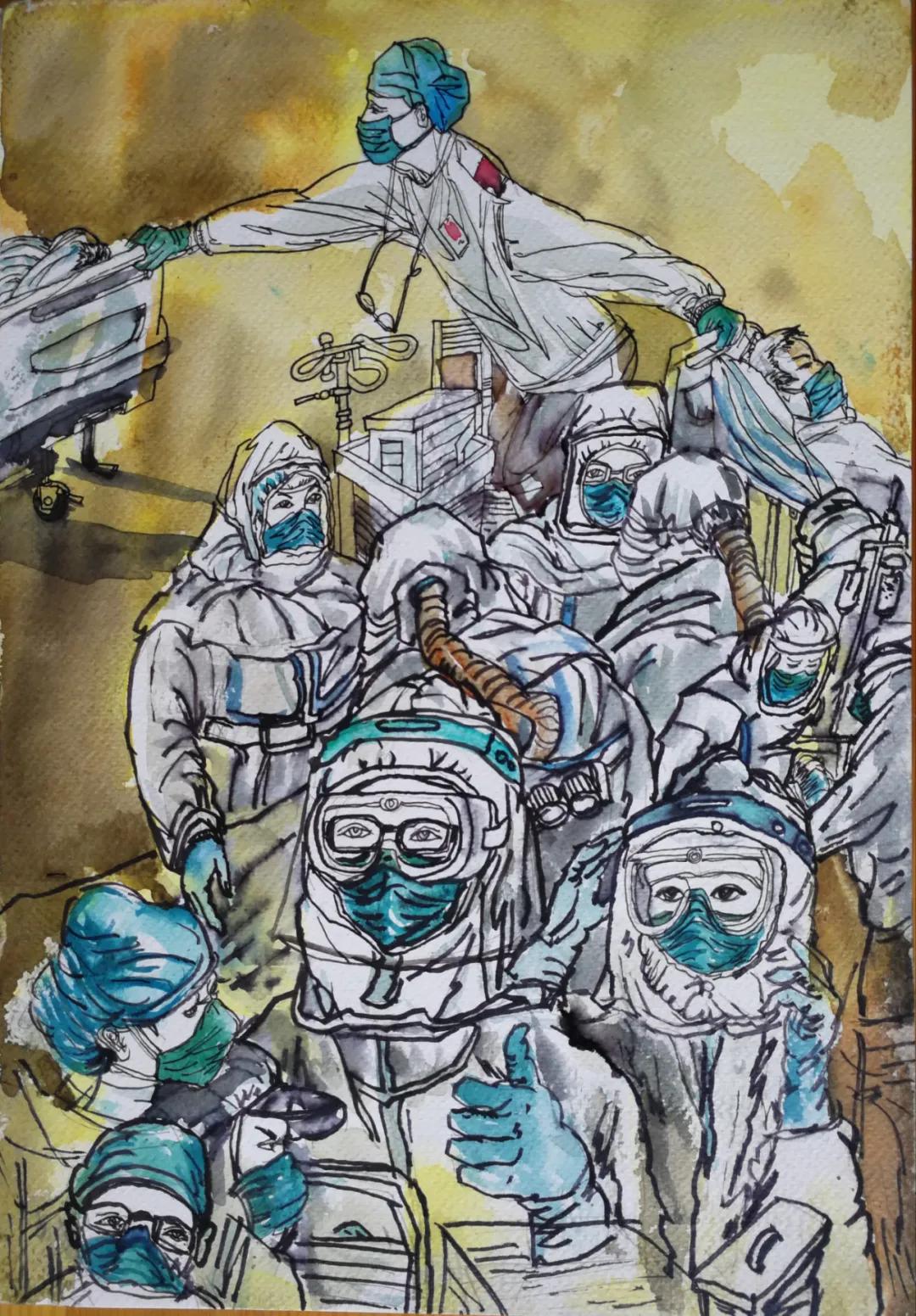 万众一心抗击疫情书画,众志成城抗击疫情书画大赛